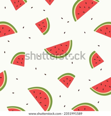 Watermelon Slice Pattern. Cute Summer Pattern. Watermelon Vector Background. Fresh Summer Fruit Pattern