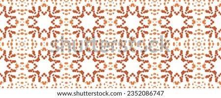 Kaleidoscope Shapes Abstract. Orange Decorative Design. Blocks Pattern. Red Ceramic Tile. Artistic Surface Pattern. Ink Paint Stroke Seamless. Orange Swimwear Artwork. Optical Repeat.