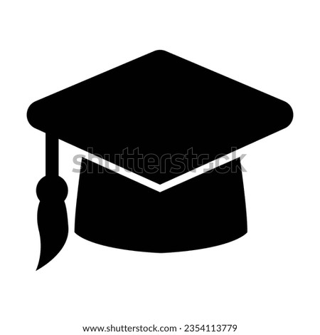 graduation cap icon vector 10 eps