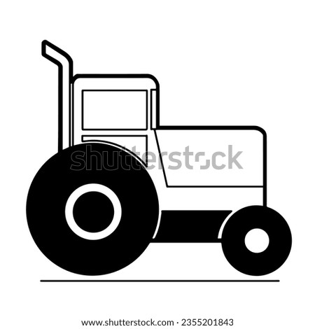 Farm Tractor Icon, True Black Icon