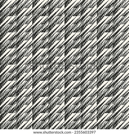Monochrome Mesh Textured Broken Striped Pattern