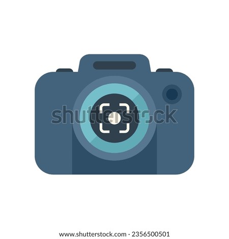 Camera focus icon flat vector. Work goal. Business target isolated