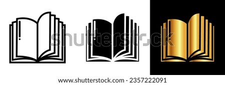 Open Book Icon, an icon representing an open book, symbolizing knowledge, education, and the world of literature, perfect for illustrating learning, reading, and academic concepts.