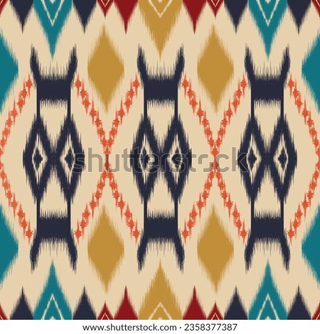 Classic African Ikat paisley embroidery and mix Thai knitted embroidery.geometric ethnic oriental seamless pattern traditional , graphic texture art background for your design