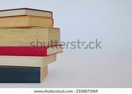 Stack of colorful books school education library
