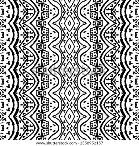 Ethnic Ink Scribble Batik. Black Color Mexican Pattern. Doodle Ikat Batik. Black Colour Dark Doodle Texture. Abstract Aztec Ink Pattern. Simple Tribal Geo Vector. Abstract Dark Doodle Vector