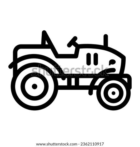 Mini tractor line icon, Garden and gardening concept, farm cultivator sign on white background, silhouette of small compact tractor icon in outline style for mobile and web. Vector graphics
