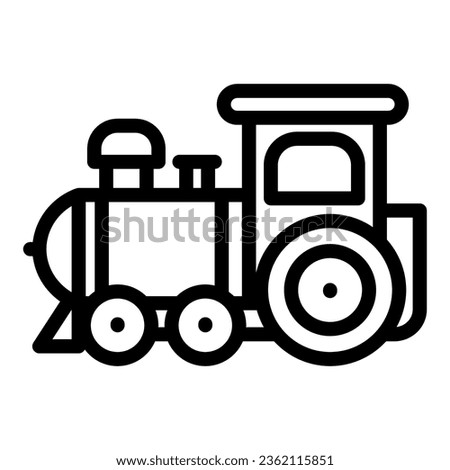 Engine toy line icon, Kids toys concept, little train sign on white background, Locomotive toy icon in outline style for mobile concept and web design. Vector graphics