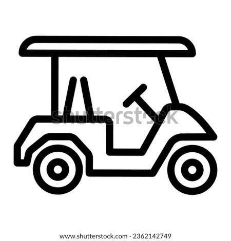 Golf car line icon, equipment and sport concept, electric golf car sign on white background, golf cart icon in outline style for mobile concept and web design. Vector graphics