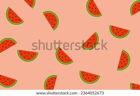 The red watermelon fabric pattern is arranged seamlessly.