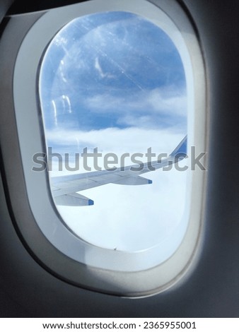 A window of an airplane