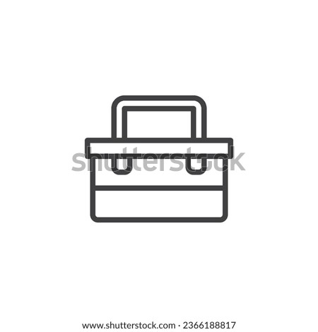 Tool box line icon. linear style sign for mobile concept and web design. Tool storage box outline vector icon. Symbol, logo illustration. Vector graphics