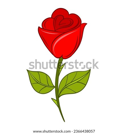 red rose flower art drawn design
