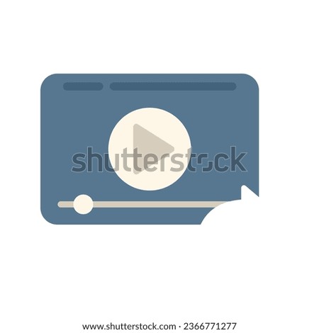Video player icon flat vector. Chart graphic. Data document isolated