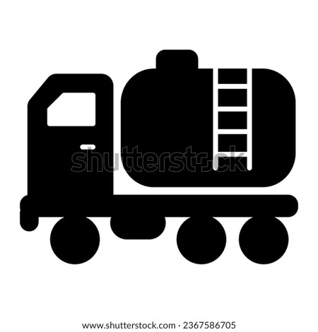 Fuel tank truck, gasoline tanker solid icon, oil industry concept, cargo, gas, oil vector sign on white background, glyph style icon for mobile concept and web design. Vector graphics