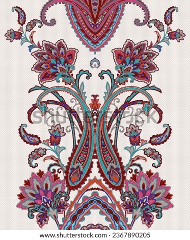 Mughal art borders flowers beautiful textile digital motifs bunches  elements and allover designs