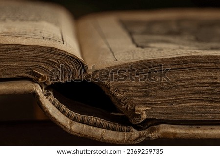 Close up of an ancient book