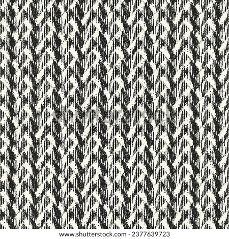 Monochrome Distressed Knit Textured Herringbone Pattern