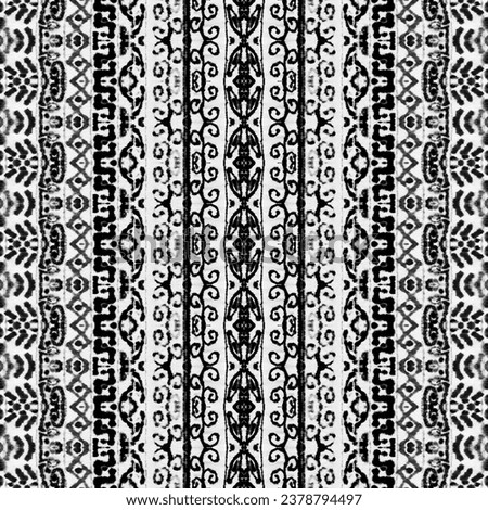 Simple Geometric Pattern. Seamless Ink Batik. Ethnic Stripe Ink Pattern. Gray Colour Ikat Scribble Texture. Native Ink Doodle Batik. Abstract Ikat Doodle Design. Black Color Ethnic Boho Brush.