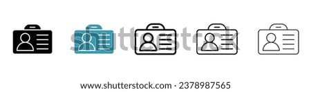Visitor vector thin line icon set. workplace id tag vector symbol. event vip identification card sign for web ui designs