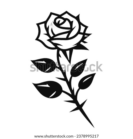 Elegant Monochrome Rose. This image showcases a beautiful black and white rose, delicately captured on a clean white background. The rose stands out with its intricate petals and elegant shape