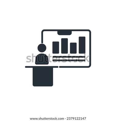 presentation icon. vector.Editable stroke.linear style sign for use web design,logo.Symbol illustration.