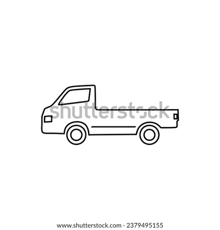 pickup icon, stock vector illustration flat design style. Vehicles Silhouette