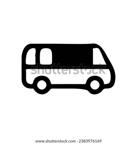 Bus icon. Simple style bus company poster background symbol. Bus brand logo design element. Bus t-shirt printing. Vector for sticker.