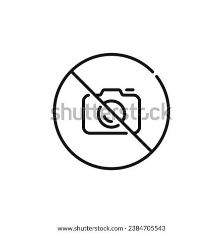 No camera allowed line icon sign symbol isolated on white background