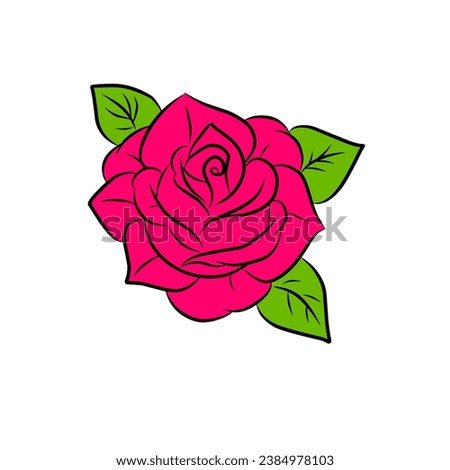 Very beautiful pink and red flower vector