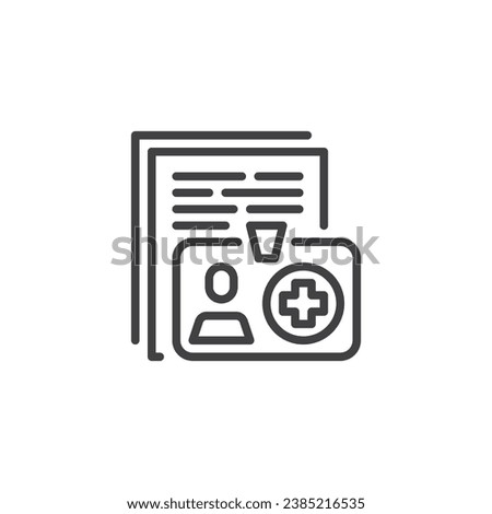 Medical record line icon. linear style sign for mobile concept and web design. Patient card outline vector icon. Symbol, logo illustration. Vector graphics