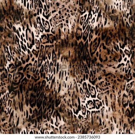 Watercolor seamless leopard mix skin pattern