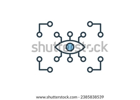 computer vision icon. icon related to device, artificial intelligence. flat line icon style. simple vector design editable