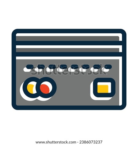 Credit Vector Thick Line Filled Dark Colors Icons For Personal And Commercial Use.
