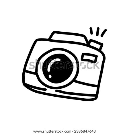 Hand drawing doodle icon camera happy father day, vector illustration