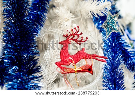 Closeup of Christmas-tree decorations.