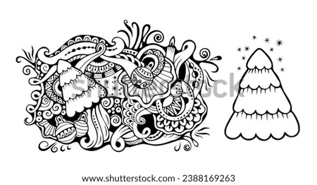 Christmas pattern. cartoon doodle designe. party card