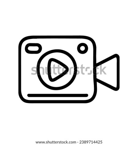 video camera with play icon vector isolated