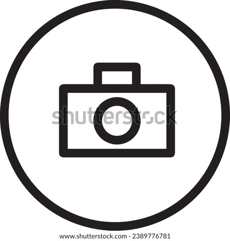 Camera photography icon symbol vector image. Illustration of multimedia photographic lens graphic design image