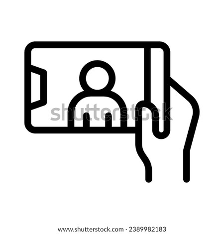 selfie line icon illustration vector graphic. Simple element illustration vector graphic, suitable for app, websites, and presentations isolated on white background