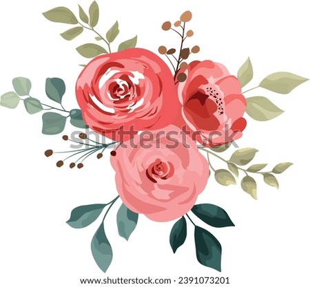 flower bouquet for decorating wedding invitations or greeting cards