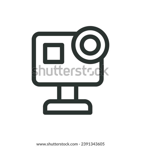 Action camera isolated icon, sport action camera vector icon with editable stroke