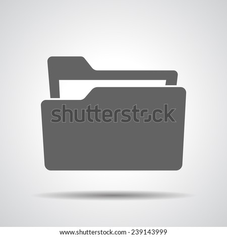 flat black folder icon - vector illustration
