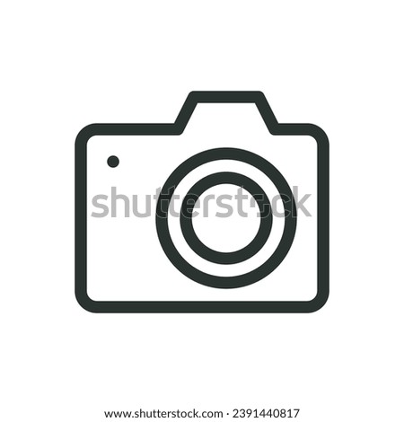 SLR camera isolated icon, photographing vector icon with editable stroke