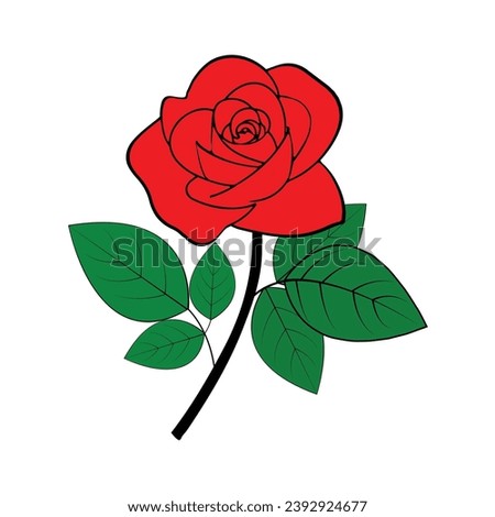 A Timeless and Romantic Vector Hand-Drawn Rose Illustration Unveiling Nature's Elegance
