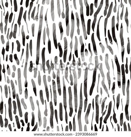 Seamless abstract textured pattern. Texture in black, white colors. Digital brush strokes background. Design for textile fabrics, wrapping paper, background, wallpaper, cover.