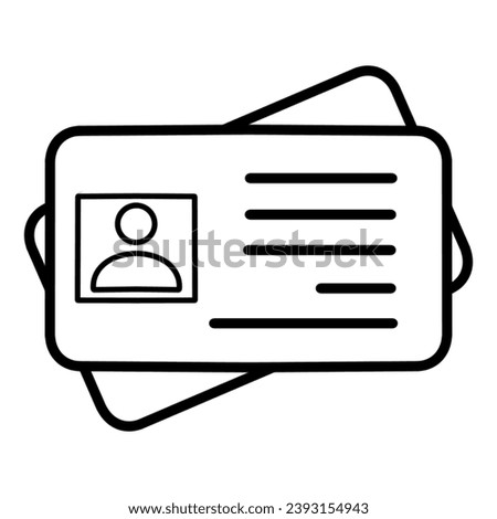 Id card outline icon. linear style sign for mobile concept and web design. Identification card simple vector line icon. Symbol, logo illustration. Pixel perfect vector graphics