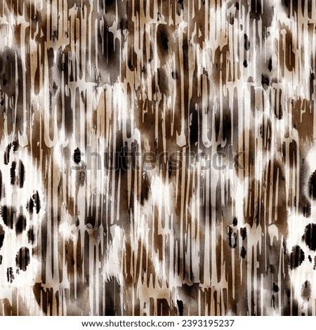 Seamless watercolor leopard texture with geometric monochrome pattern, leopard texture, geometric brush effect.
