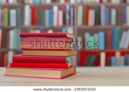 Red books on the table