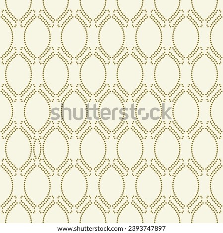 Seamless vector ornament. Modern wavy background. Geometric modern dotted golden pattern